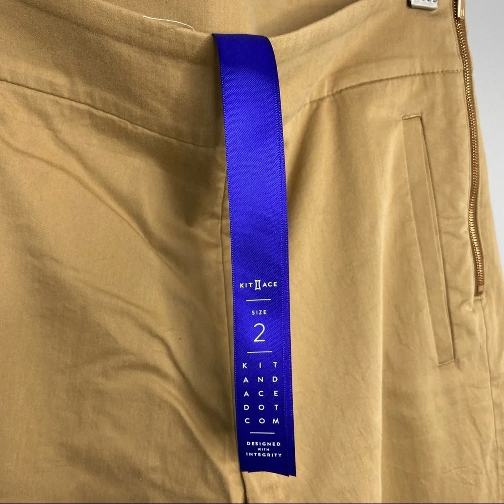 KIT AND ACE Tan Sienna Buoy-O-Boy Wide Leg Trousers